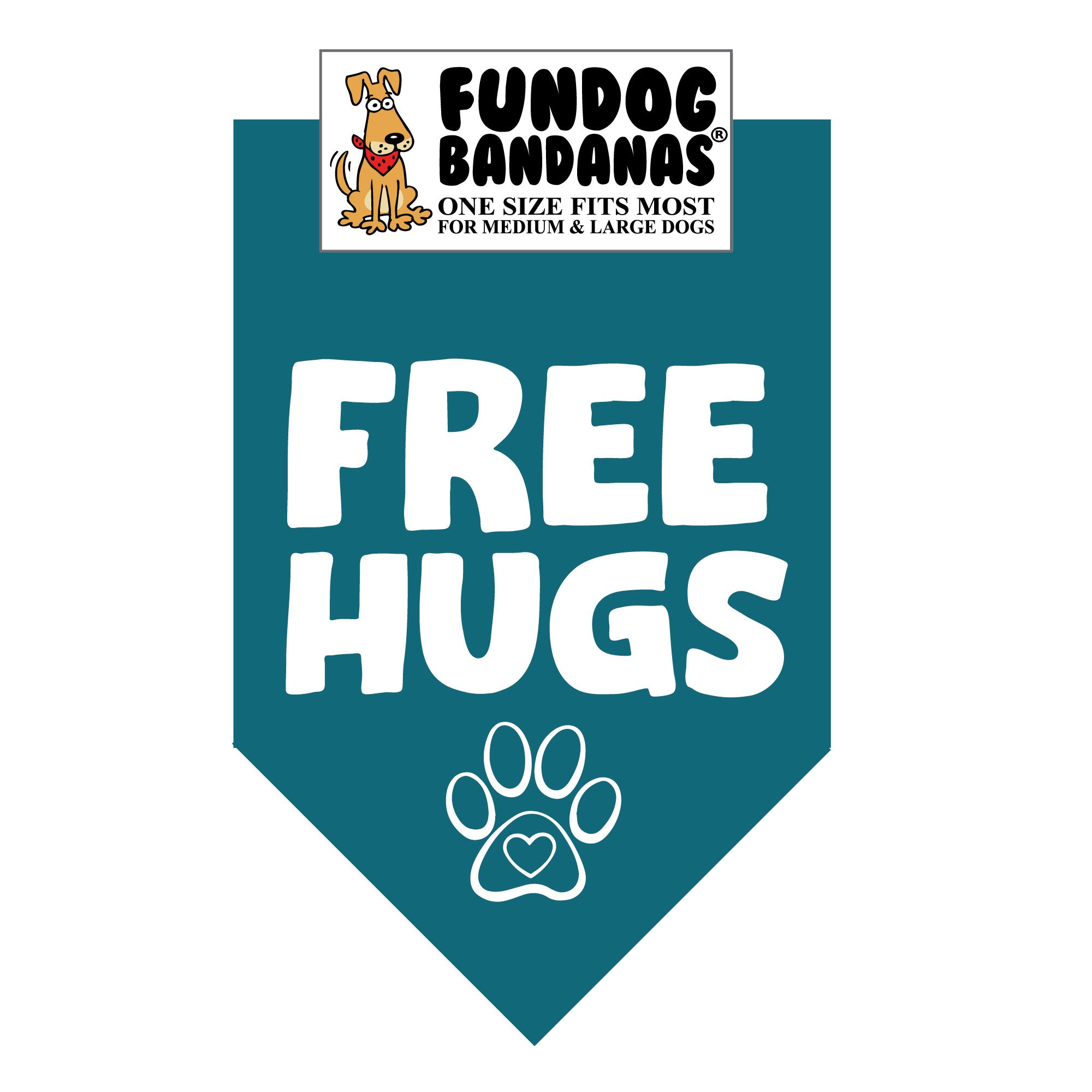 FREE HUGS Bandana FunDog Bandanas DogPerk